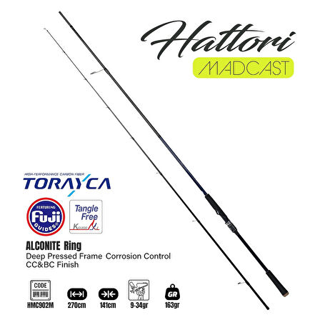 Fujin Hattori Madcast 270cm 9-34gr Spin Olta Kamışı