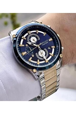 Ferrucci Fonksiyonları Aktif Takvimli Erkek Kol Saati Çelik Kordon&Kasa+Bileklik