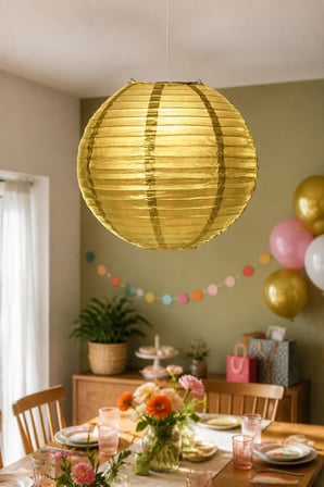Japon Feneri Çin Feneri Metalik Gold 30 cm Dekoratif Parti Süsü Kutlama ve Mekan Dekoru