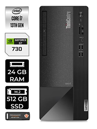 LENOVO Neo 50T i7 13700 24GB RAM 512GB SSD GT730/4GB W11HOME 12JD0008TR MASAÜSTÜ PC & PER4 BELLEK