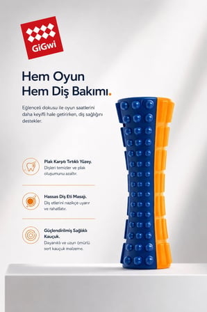 Johnny Stick Serisi TPR Dokulu Sesli Köpek Oyuncağı - Küçük Irk ve Yavru Köpekler İçin Çiğneme Oyuncağı - Turuncu & Mavi