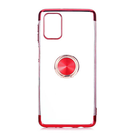 Galaxy M51 Kılıf Kenarları Renkli Yüzüklü Manyetik Silikon