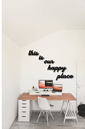 Dekoratif Tablo This Is Our Happy Place Duvar Yazısı  Dekoratif Obje