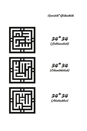 Subhanallah Elhamdülillah Allahuekber Tablosu Dekoratif Obje