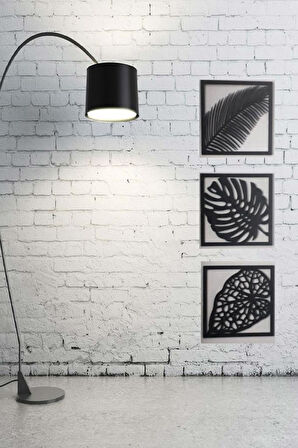 Dekoratif 3 lü Ahşap Tablo Yaprak Tablo Sonbahar Duvar  Dekoratif Obje
