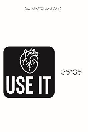 Use It Heart Kalbini Kullan Duvar Tablosu Ahşap Duvar Dekoratif Obje