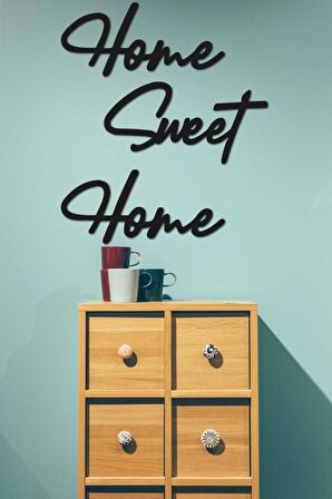 Home Sweet Home Duvar Tablosu Dekoratif Ahşap Tablo Kapı Süsü