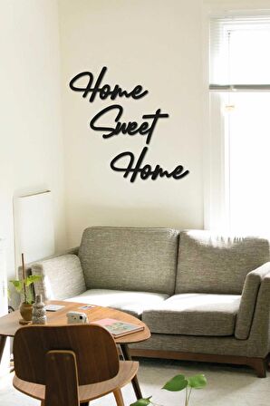 Home Sweet Home Duvar Tablosu Dekoratif Ahşap Tablo Kapı Süsü