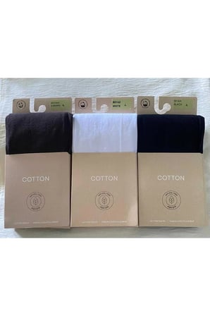 Renkli 3'lü Cotton Kadın Külotlu Çorap Pamuklu & Mat 60 Den Pantyhose