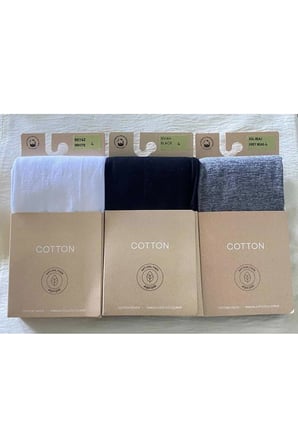 Renkli 3'lü Cotton Kadın Külotlu Çorap Pamuklu & Mat 60 Den Pantyhose