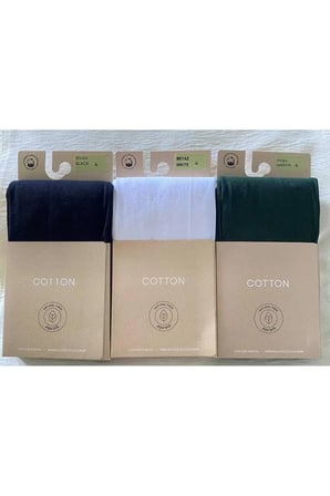 Renkli 3'lü Cotton Kadın Külotlu Çorap Pamuklu & Mat 60 Den Pantyhose