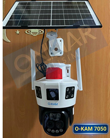 Okam 7050 9MP Wifi Solar Kablosuz Güneş Enerjili Güvenlik Kamerası 10X Optik Zoom 3 Lens