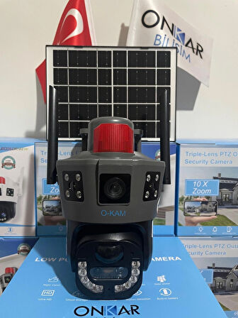 Okam Pro 6020 Solar Güneş Enerjili 4G Sim Kartlı 15MP 3 Lens 10X Optik Zoom Güvenlik Kamerası