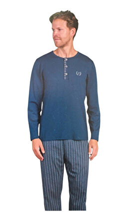 Pijadore Erkek %100 Pamuk Süprem Mevsimlik Uzun Kollu Pijama Takımı 1934