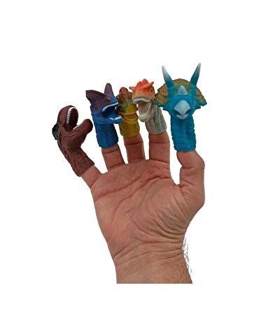 Hand Puppet Dinazor Parmak Kuklası Eğlenceli Oyuncak Seti Dinozor Parmak Kukla 5li