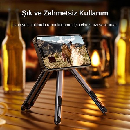Katlanabilir Portatif Laptop Standı Manyetik MagSafe Telefon ve Tablet Tutucu Tripod 4 in 1 DS-500