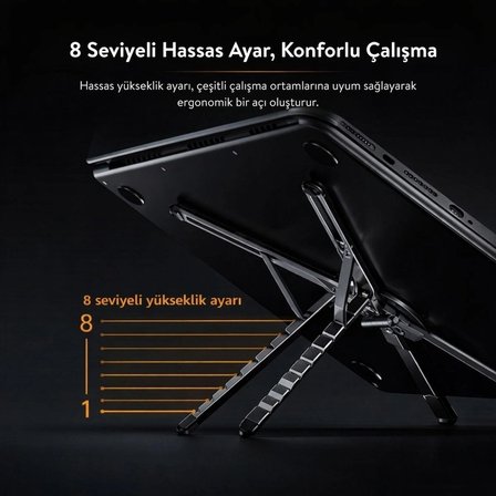 Katlanabilir Portatif Laptop Standı Manyetik MagSafe Telefon ve Tablet Tutucu Tripod 4 in 1 DS-500