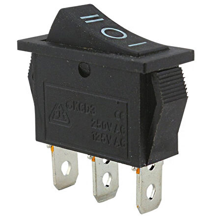 Ayt IC-117 Dar Işıksız On Off On Yaylı Anahtar Aç Kapa Buton Düğme 30,2x11 mm