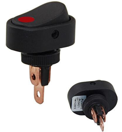 Ayt IC-132A-2 Işıklı 12 Volt Dc 20 Amper On Off Anahtar Aç Kapa Düğme Buton 31 x 43 mm ASW-20D-2