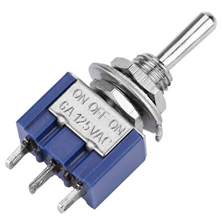 Ayt IC-140 On Off On Ø6mm MTS-103 3 Pin Toggle Switch Aç Kapa Buton 3 Kademe