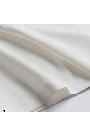 Erkek Beyaz Maça Kızı Baskılı Oversize T-shirt