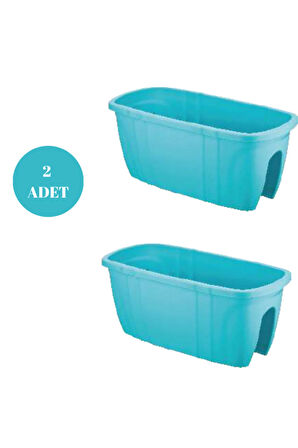 Opal Balkon Saksısı Bahçe Saksısı Büyük Boy Opal Saksı 2 Adet 29x59x25