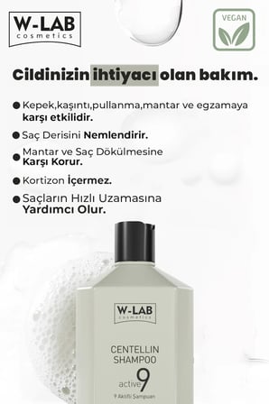 W-Lab Cosmetics Centellin 9 Aktifli Şampuan 250 ML