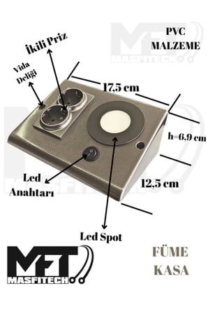 Masfitech Tezgah Altı Prizli LED Aydınlatma 3W 4000K Günışığı Füme