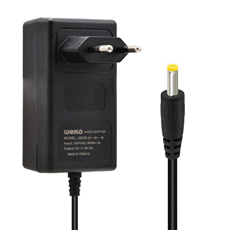 Ayt Weko 5 Volt 3 Amper 2.5 0.7 Uçlu Yerli Üretim Priz Tipi Adaptör
