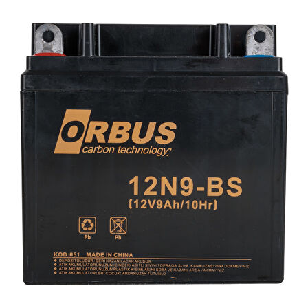 Orbus 12n9-Bs 12 V 9 Ah Asit İçinde Karbon Motosiklet Aküsü