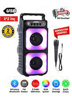 BLUETOOTH HOPARLÖR MİKROFONLU