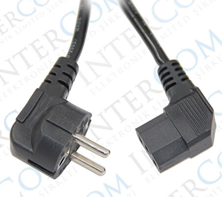 Ayt İntercom İc-268 3 X 0 7.5 Mm Power Kablo L Erkek L Dişi Power Kablosu Monitör Bilgisayar Pc Elektirik Kablosu