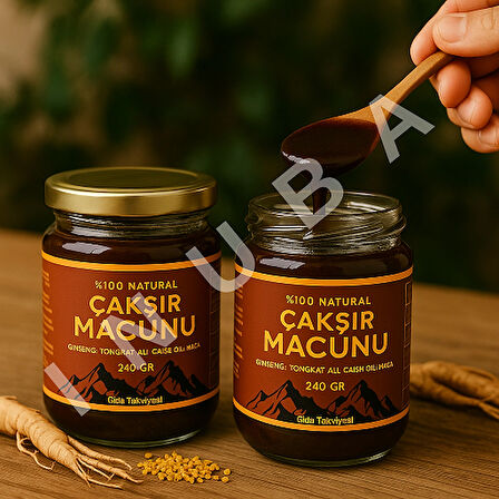Çakşır %100 Natural Ginseng Macunu Tongkat Ali, Çakşır​ Otu​ Bal Bitkisel Karışım Kuvvet Macun 240 gr