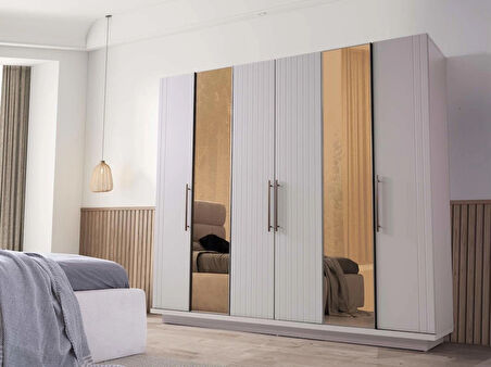 Utah 6 Kapaklı Gardırop %100 MDF | Ücretsiz Teslimat ve Kurulum