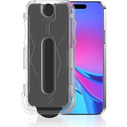 iPhone 14 Pro Max Kolay Uygulama Aparatlı Anti Statik Hayalet Cam Privacy Glass Hayalet Cam Ekran