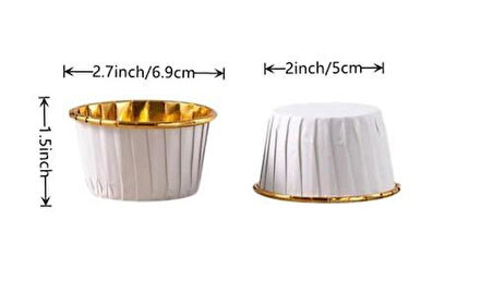 Cupcake/Muffin /Suffle Kek Kapsülü Beyaz 50 Li