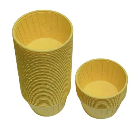 Cupcake/Muffin /Suffle Kek Kapsülü Sarı 50 Li