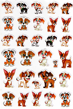 Sticker Kabartmalı A4 Boyutunda Stiker Defter, Planlayıcı Etiket-(lim537) - Şirin Köpekler