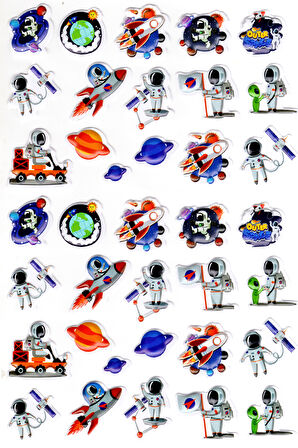 Sticker Kabartmalı A4 Boyutunda Stiker Defter, Planlayıcı Etiket-(lim538) - Astronot