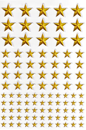 Sticker Kabartmalı A4 Boyutunda Stiker Defter, Planlayıcı Etiket-(lim552) - Sarı Yıldız