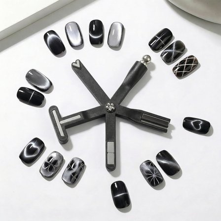 9'u Bir Arada Çok Yönlü Kedi Gözü Kalıcı Oje Mıknatısı Cat Eye Magnet MLTCAT004