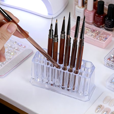 26 Gözlü Şeffaf Akrilik Nail Art Fırça Organizer BRHOL002