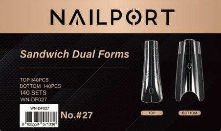 Balerin Protez Tırnak Sandwich Dual Form Jel Polygel Acrygel - Akrijel ve Polijel İçin Dual Çift Kalıp 280li WN-DF027