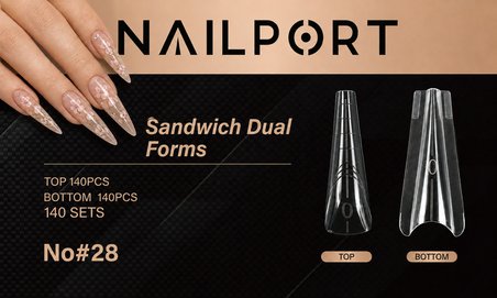 Medium Stiletto Protez Tırnak Sandwich Dual Üst Form Jel Polygel Acrygel - Akrijel ve Polijel İçin Dual Form Şablon 280li WN-DF028