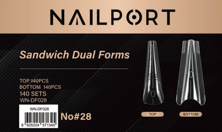 Medium Stiletto Protez Tırnak Sandwich Dual Üst Form Jel Polygel Acrygel - Akrijel ve Polijel İçin Dual Form Şablon 280li WN-DF028
