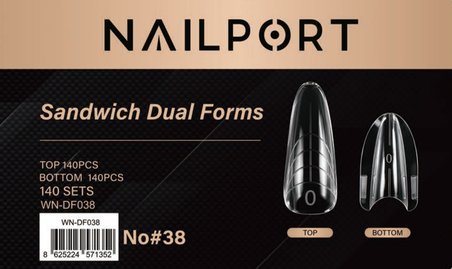 Badem (Almond) Protez Tırnak Sandwich Dual Üst Form Jel Polygel Acrygel - Akrijel ve Polijel İçin Dual Form Şablon 280li WN-DF038