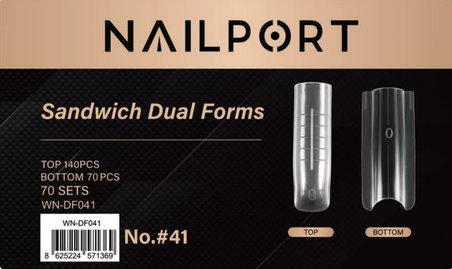 Long Square Protez Tırnak Sandwich Dual Üst Form Jel Polygel Acrygel - Akrijel ve Polijel İçin Dual Form Şablon 140lı WN-DF041