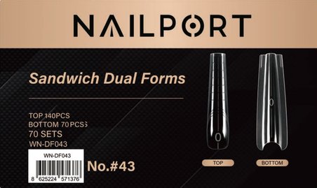 Long Balerin Protez Tırnak Sandwich Dual Üst Form Jel Polygel Acrygel - Akrijel ve Polijel İçin Dual Form Şablon 140lı WN-DF043