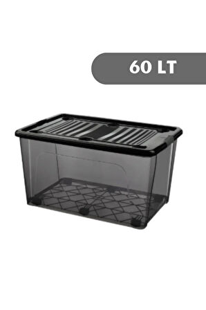 60 LT Antrasit Saklama Kutusu Saklama Kabı Depolama Düzenleme