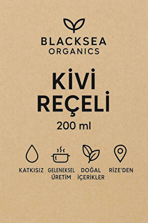 Doğal Kivi Reçeli 200 ml | Katkısız – Geleneksel Yöntemlerle Hazırlanmış | BlackSea Organics
